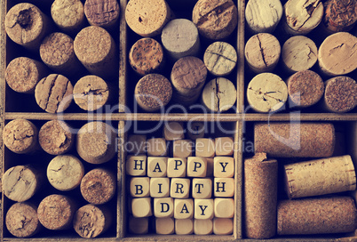 Happy birthday in a wooden box