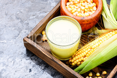 Corn milk in glass