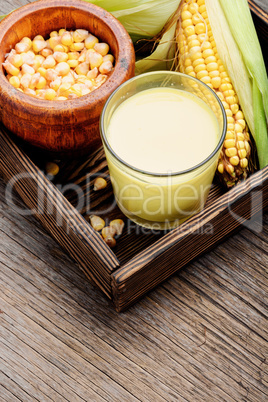 Corn milk in glass
