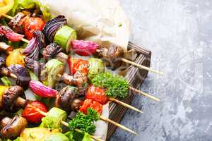 Vegetables grilled skewers