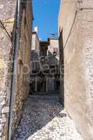 Narrow streets on a medieval old town.