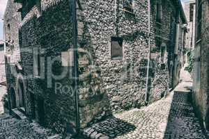 Beautiful stone texture background of medieval town streets.