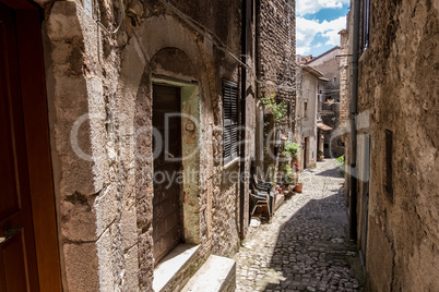 Street view of an historical old town.