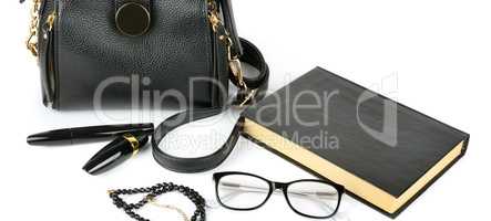Elegant set of accessory for women. Wide photo.