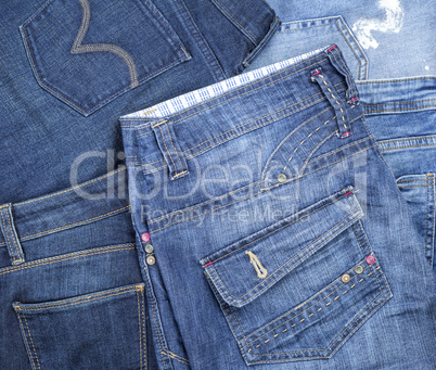 different classic blue jeans