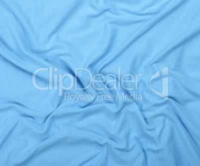 crumpled blue cotton fabric