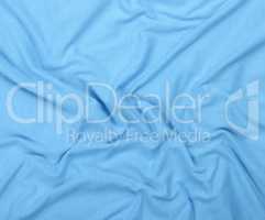 crumpled blue cotton fabric