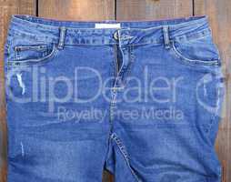 blue classic jeans with scuffs