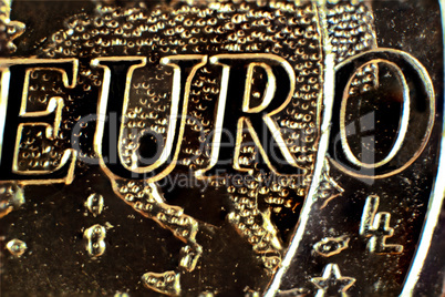 Detail of a euro coin
