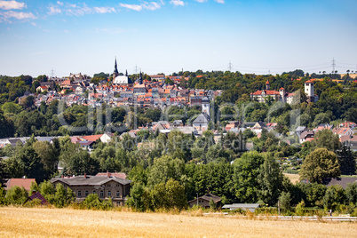 City view of Waldenburg in Saxony