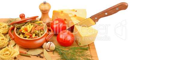Natural products isolated on white background. Free space for te