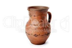 Clay pot isolated on white background.