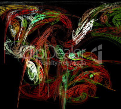 image of one Digital Fractal on Black Color