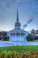 Sunrise over the Naples United Church of Christ in Naples, Flori