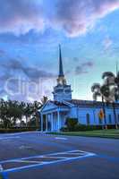 Sunrise over the Naples United Church of Christ in Naples, Flori