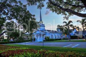 Sunrise over the Naples United Church of Christ in Naples, Flori