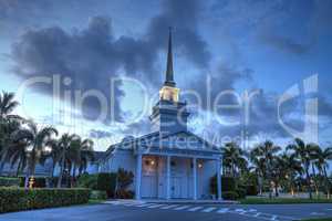 Night over the Naples United Church of Christ in Naples, Florida