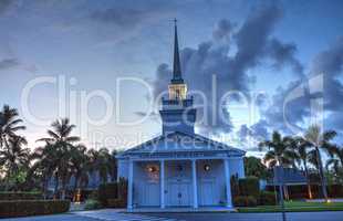 Night over the Naples United Church of Christ in Naples, Florida