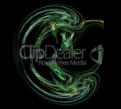 image of one Digital Fractal on Black Color image of one Digital Fractal on Black Color