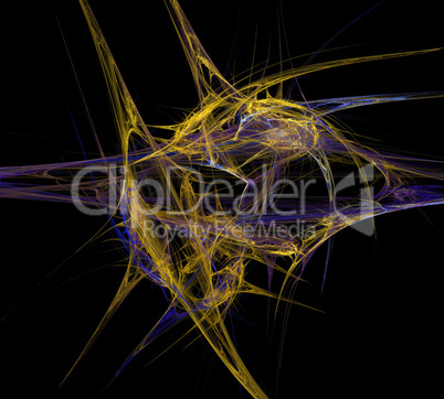 image of one Digital Fractal on Black Color