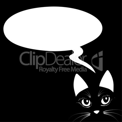 Animal cat head think bubble Icon vector illustration