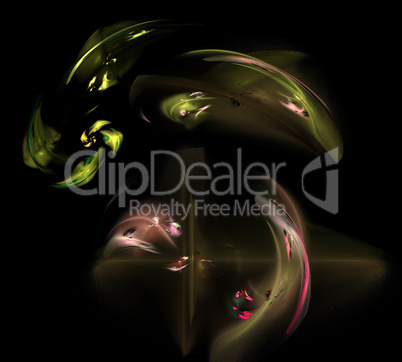 image of one Digital Fractal on Black Color