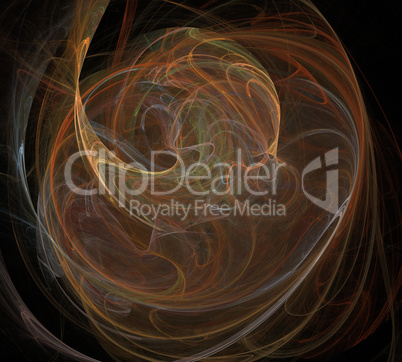 image of one Digital Fractal on Black Color