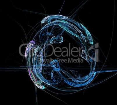 image of one Digital Fractal on Black Color