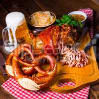 crispy fried Bavarian pork knuckle with soft meat