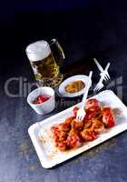 a traditional currywurst in delicious curry sauce