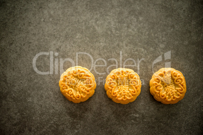 Mid-Autumn Festival Moon cakes with copy space