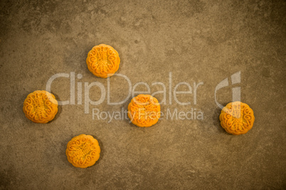 Mooncakes on low light background