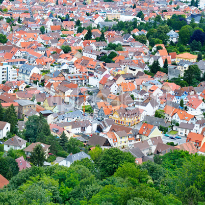 Panorama of the city. Germany. The type of roofs and streets fro