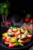 Eggplant grilled with aromatic feta cheese and tomatoes