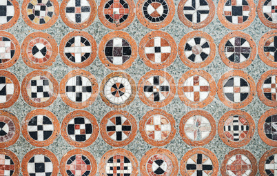 geometric pattern of mosaic stones