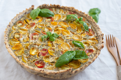 Tomaten Basilikum Quiche