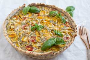 Tomaten Basilikum Quiche