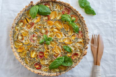 Tomaten Basilikum Quiche