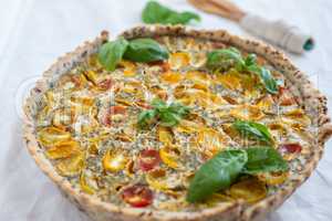 Tomaten Basilikum Quiche