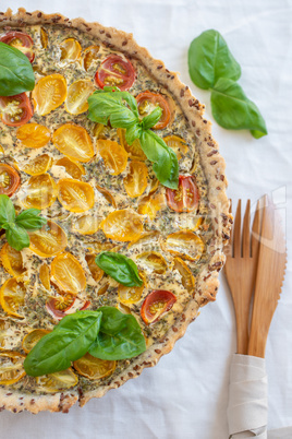 Tomaten Basilikum Quiche