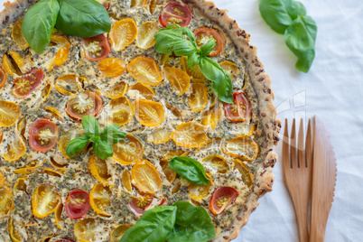 Tomaten Basilikum Quiche