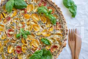 Tomaten Basilikum Quiche