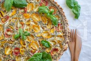 Tomaten Basilikum Quiche