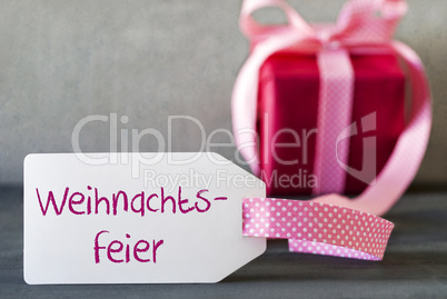Pink Gift, Label, Weihnachtsfeier Means Christmas Party