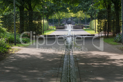 Small weir waterfall fountain