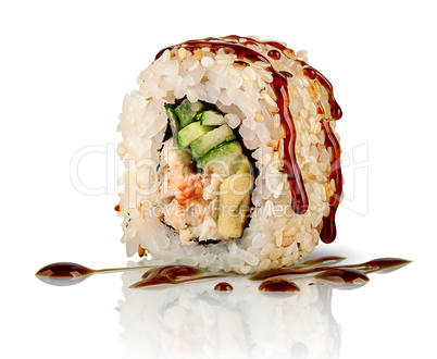 Closeup sushi roll california