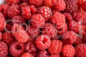Just picked ripe raspberries background