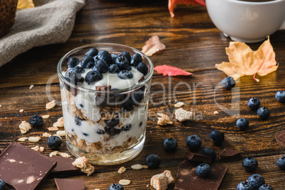 Granola with yogurt and berries