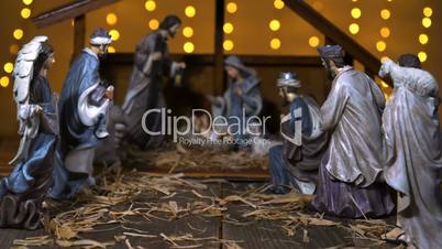 Jesus Christ birth in stable Christmas scene