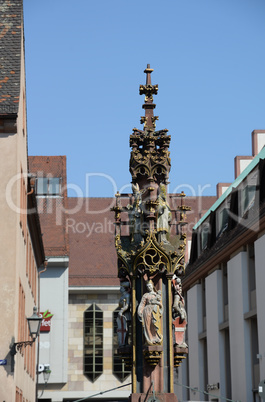 Fischbrunnen am Kornmarkt in Freiburg, Breisgau